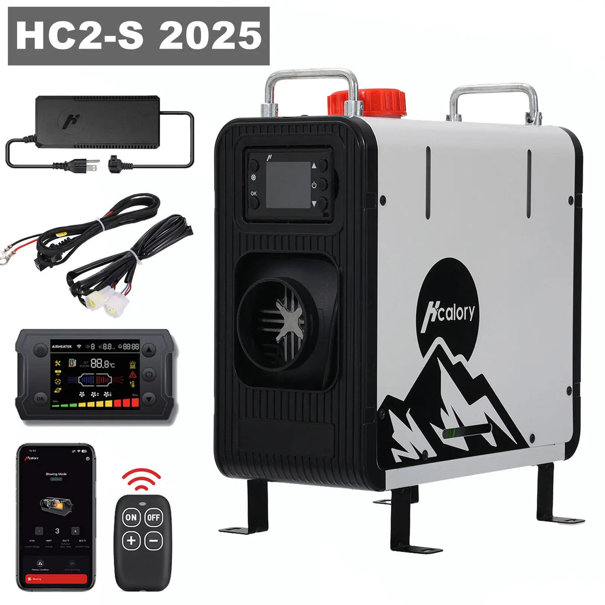 Hcalory HC2-S Diesel Air Heater 8KW 3.5L Built-in Tank Bluetooth Remote Thermostat DC12V/24V AC110-130V Portable Heating Unit for Camping Vehicle Amocart