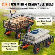 Load image into Gallery viewer, Amocart Garden Cart Sturdy Metal Utility Wagon with Cart Wheelbarrow Simple Assembly Versatile Dump with 400/880lbs Capacity
