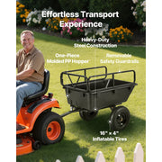 Load image into Gallery viewer, SucceBuy Garden Utility Trailer 10 Cu. Ft 500lbs ATV UTV Hauling Trailer Tow Behind Poly Dump Cart with 16" Tires for Lawn Mower - AMOCART
