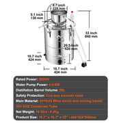 Load image into Gallery viewer, Amocart 30/50L Stainless Steel Alcohol Distiller Alcohol Still Essential Oil Brewing DIY Whisky Wine Brandy Distillery Home Use
