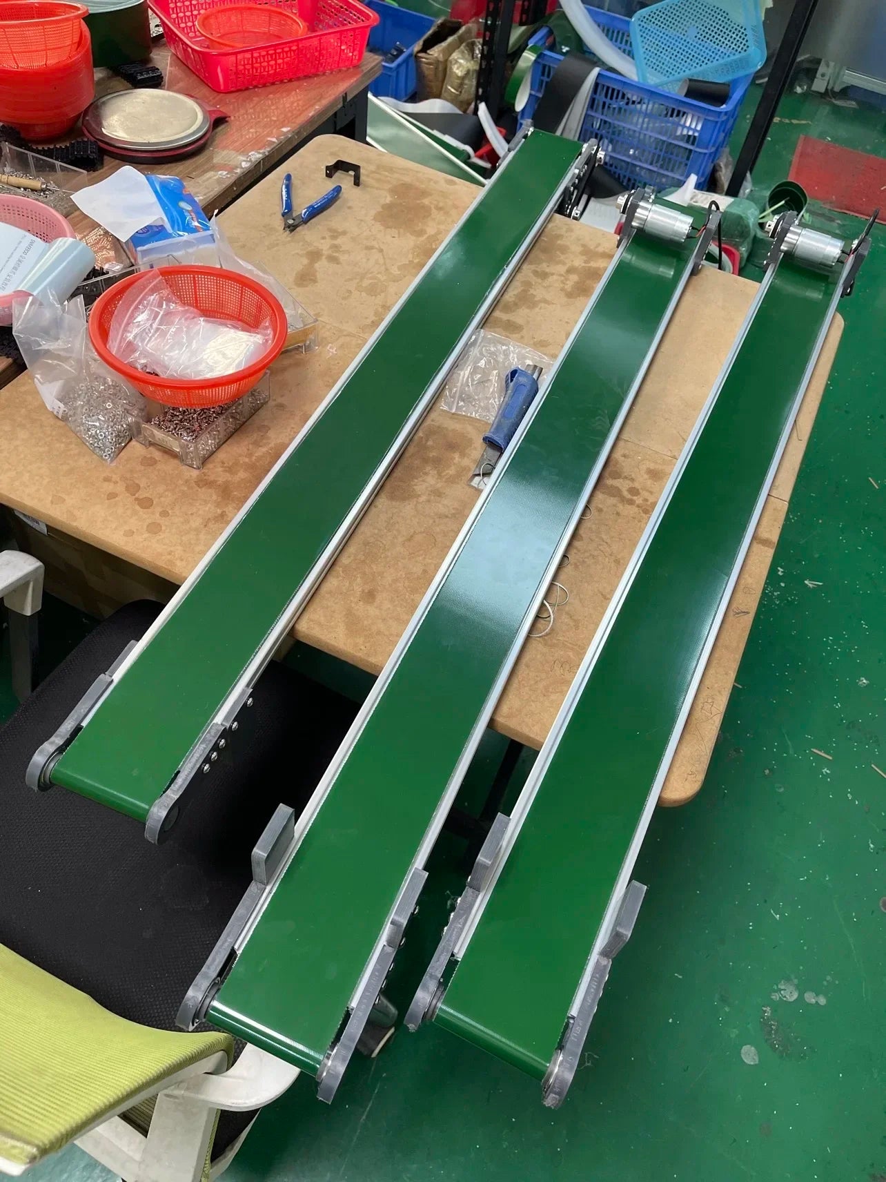 Custmized 130*10cm Desktop Production Line Conveyor Belt 116RPM Conveyor Belt Speed Adjustable Assembly Line Electric Conveyor