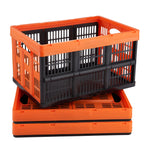 SucceBuy 45L 3/6 Pack Plastic Collapsible Storage Basket Folding Bins with Handles Stackable Containers for Clothes Grocery Toys