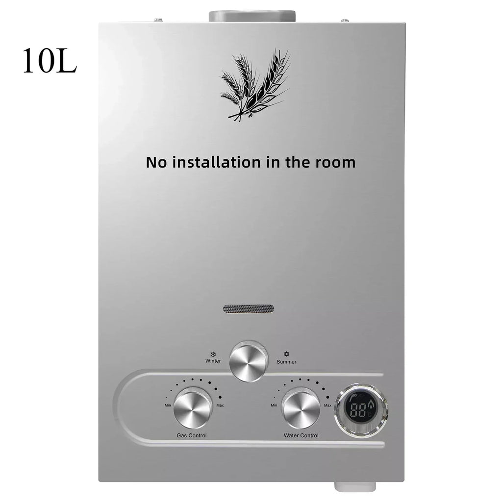 VEVOR LPG Water Heater 6L 8L 10L 12L 16L 18L Liquefied Petroleum Gas Propane Butane Stainless Steel Tankless Water Heater