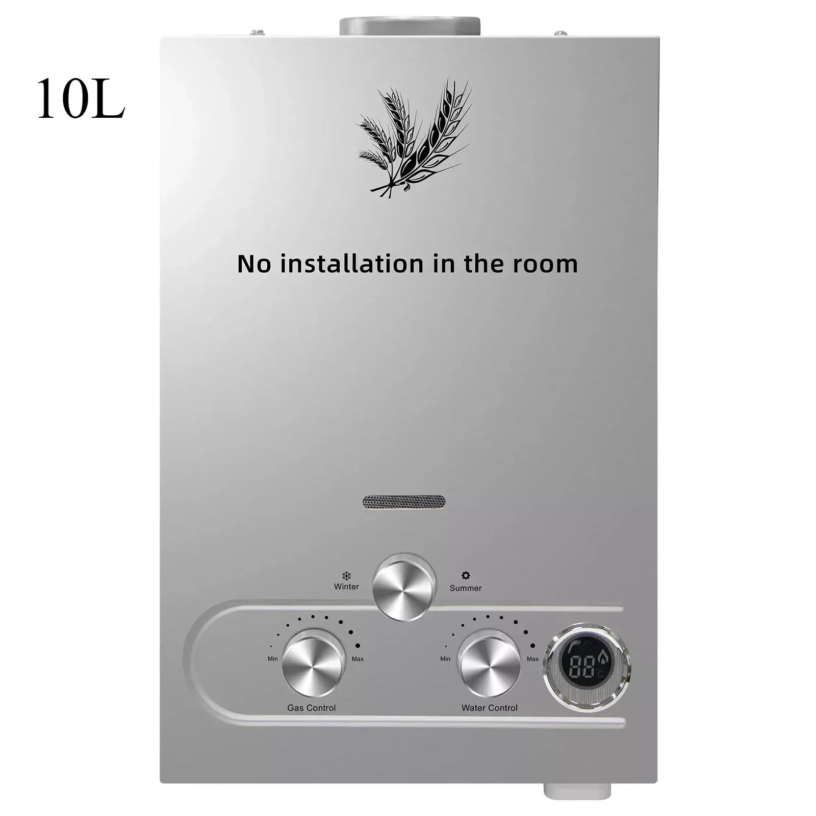 VEVOR LPG Water Heater 6L 8L 10L 12L 16L 18L Liquefied Petroleum Gas Propane Butane Stainless Steel Tankless Water Heater