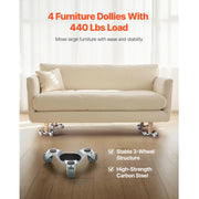 Bild in Galerie-Viewer laden, Amocart 4pcs Furniture Dolly Movers with Triangle Swivel Caster &amp; 3 Wheels Fridge Lift Mover Tool Set for Home Appliances Sofa
