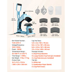 Amocart Hat Heat Press Machine 8.5 x 4 in Large Heating Plate with Caps Stretcher Precise Temperature Time Control Heat Press