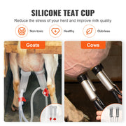 Load image into Gallery viewer, SucceBuy Goat Milking Machine Stainless Steel Bucket Electric Automatic Pulsation Cup Tubes Adjustable Suction for Cow and Sheep
