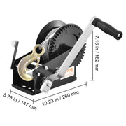 Load image into Gallery viewer, SucceBuy Hand Winch Heavy Duty Rope Crank with 33 ft Steel Wire Cable and Two-Way Ratchet for Trailer Boat or ATV Towing - AMOCART

