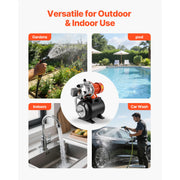 Load image into Gallery viewer, Amocart 1HP/1.6 HP Shallow Well Pump with Pressure Tank 120V Stainless 5-Gal Tank 20/40 PSI Pressure Switch for Home Garden
