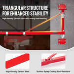 Amocart Electric Hoist Support Arm Swing Holder with Pole Steel Hoist Frame 180° Scaffold Winch Lifting Arm for Workshop Garage