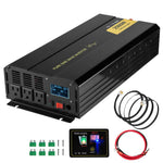 Amocart Pure Sine Wave Power Inverter 2500W/3500W/5000W 12V DC to 120V AC Aluminum Alloy LCD Screen & LED Indicators Power Use