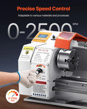 Charger l'image dans la visionneuse de galerie, Amocart 8.7 x 39 in Bench Power Metal Lathe Automatic Feed Variable Speed 1250W Brushless Motor for Processing Precision Parts
