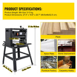 Amocart Electric Planer 12.5/13 inch Thicknesser Wood Planer With Stand & Dust Exhaust 1800W 8000RPM for Woodworking Power Tool