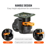 Load image into Gallery viewer, SucceBuy 4 Pcs Leveling Casters Heavy Duty Swivel Caster Wheels with Handle Design Height Adjustable Feet for Workbench Machine
