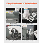 Amocart 8x16in 550W Benchtop Lathe Machine Variable Speed & 0.0003in Spindle Accuracy Metal Gear for Processing Precision Parts