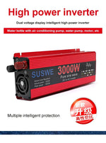 Pure Sine Inverter 1000W-3000W DC To AC 12V/24V To 110V/220V Car Power Inverter Portable Power Bank Converter Car Transformer