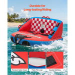 SucceBuy Towable Tubes for Boating 2/3/4-Rider 340/510/680 lbs Water Sports Boating Tubes-with Full Nylon Cover Dual Tow Points