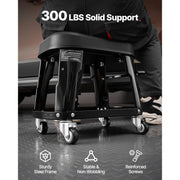 Charger l'image dans la visionneuse de galerie, Amocart Mechanic Stool 300lbs Garage Seat with Wheels 360° Swivel Rolling Workshop Stool with Tool Tray for Garage, Shop Repair
