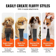 Charger l'image dans la visionneuse de galerie, SucceBuy 2000W/2.7HP Dog Blow Dryer Adjustable Speed Temperature Control with 4 Nozzle and Extendable Hose for Pet Hair Grooming
