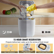 Load image into Gallery viewer, SucceBuy 3 LB Bread Maker 15-in-1 Dough Machine Nonstick Ceramic Pan Automatic Bread maker with Gluten Free Setting - AMOCART

