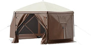 Charger l'image dans la visionneuse de galerie, Amocart Pop-up Camping Gazebo Camping Canopy Shelter 6 Sided 12' x 12' / 10' x 10' Sun Shade Tents &amp; Canopies Camping &amp; Hiking

