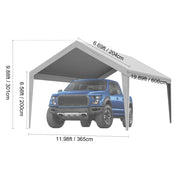 Bild in Galerie-Viewer laden, SucceBuy Carport Replacement Canopy Cover Garage Top Tent Shelter Tarp Heavy-Duty Waterproof &amp; UV Protected with Ball Bungees
