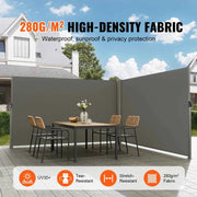 Bild in Galerie-Viewer laden, SucceBuy Retractable Side Awning Aluminum Outdoor Privacy Screen Water-proof Retractable Patio Screen for Patio Backyard Balcony
