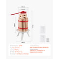 SucceBuy 6L 12L Fruit Wine Press Solid Wood Basket with 8 Blocks Heavy Duty Manual Juice Maker Cider Apple Grape Making Press