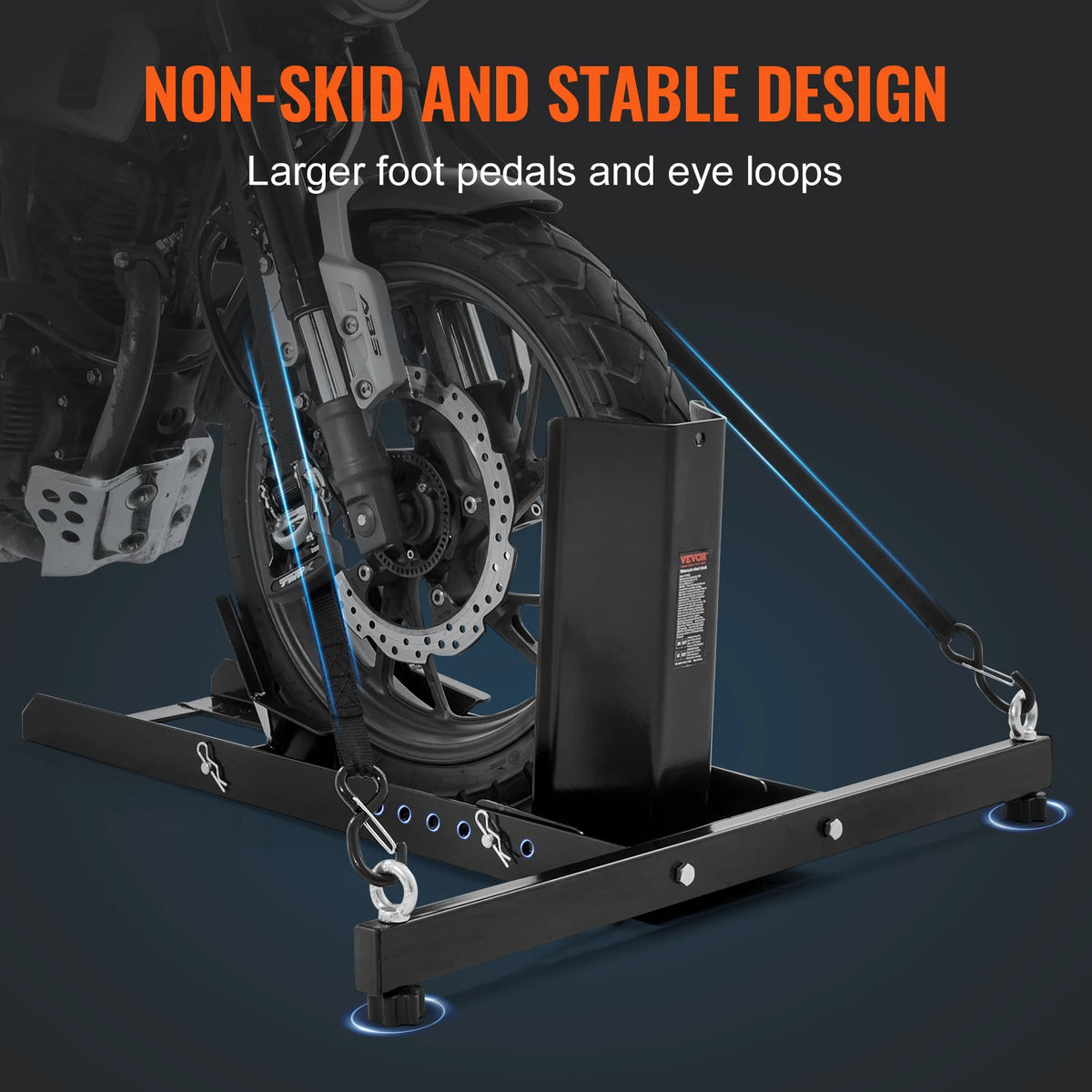 SucceBuy Motorcycle Wheel Chock Upright 1800lbs Heavy-duty Steel Motorcycle Front Wheel Stand with Adjustable Hole For Motorbike Amocart