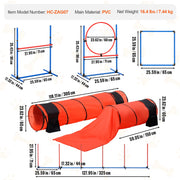 Load image into Gallery viewer, Amocart Dog Agility Training Equipment 4 PCS Set with Adjustable High Hurdles 6 Weave PolesJump Ring Square Pause Box Whistle
