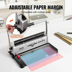 Amocart Coil Spiral Binding Machine Manual Book Maker 34-Holes Binding 120 Sheets Punch Binder w/ Adjustable Coil Binding Spine