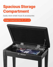 Load image into Gallery viewer, SucceBuy Piano Use Chair, Piano Bench with High-Density Padded Cushion &amp; Storage Compartment Wooden Piano Bookcase Stool Seat
