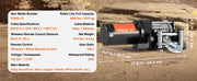 Load image into Gallery viewer, Amocart 4000lbs Electric Winch with 39ft 7 Strands Steel Cable Wireless &amp; Wired Remote Control ATV/UTV Winch for Truck Towing
