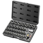 Amocart 29PCs Bolt Extractor Set Bolt and Nut Remover Set 6mm to 10mm 13/32" to 3/4" CR-MO Steel Extraction Socket Set