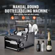 Load image into Gallery viewer, SucceBuy Manual Round Bottle Labeling Machine 15-20pcs/min Adjustable Labeler Bottles Diameter 0.78-4.72 in (with Pressing Bar) - AMOCART
