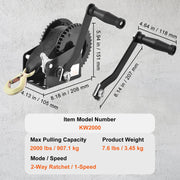 Load image into Gallery viewer, Amocart Hand Winch BoatTrailer Winch Heavy Duty Rope Crank Polyester Strap and Two-Way Ratchet Manual Operated Hand Crank Winch
