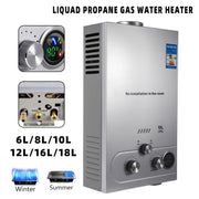 Load image into Gallery viewer, LPG 6L/8L/10L/12L/16L/18L Wasser Heizung 36KW Instant Liquefied Petroleum Gas Wasser heizung Edelstahl Kessel Kit Portable
