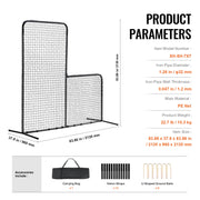 Load image into Gallery viewer, SucceBuy L Screen Baseball for Batting Cage 7x7 ft Softball Safety Screen Body Protector Portable Batting Screen with Carry Bag - AMOCART

