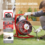 Bild in Galerie-Viewer laden, Amocart Drain Cleaner Machine 75FT/50FT Sewer Snake Auger Manual 1/2 Inch Electric Drain Cleaning Machine w/ 4 Cutters for Home
