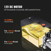 Load image into Gallery viewer, Amocart Hydraulic Pump 4-20 Quart Dump Trailer Pump Single Acting Dump Trailer Pump DC 12V Hydraulic Power Unit for Car Lifting
