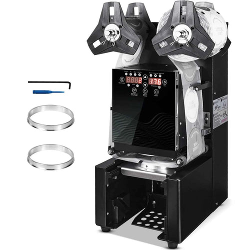 SucceBuy Fully Automatic Cup Sealing Machine 500-650 Cups/H Cup Sealer Machine fit 190mm Tall & 90/95mm Cup for Milk Boba Tea