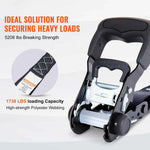 Amocart 4pcs Trailer Ratchet Tie Down Straps with Padded Handles Hook Brake Binding Belt for Moving Securing Cargo Motorcycle