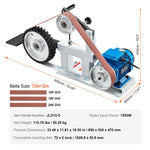 Amocart Belt Grinder Sander 72 X 2-Inch Variable Speed Polisher 1500W Polishing Grinding Machine for Metalworking Knife Making