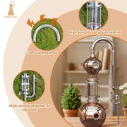 Load image into Gallery viewer, HOOLOO D8/15 Home Distiller Alcohol Distiller Hydrosol Essential Oil Still Copper Moonshine Apparatus Multifunctional Distiller
