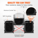 Amocart Camping Outdoor Kitchen Table Cabinet Foldable Folding Cooking Storage Rack Aluminum Alloy Bracket for BBQ Picnic