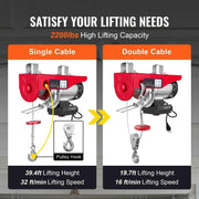 Load image into Gallery viewer, Amocart 1320-2200 lbs Wireless Electric Hoist with 40ft Single Cable Lifting Height Steel Wire Winch for Garage Warehouse
