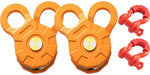 Amocart 2pcs 11T Snatch Block Adapt 0.55"/14 mm Synthetic Rope or Soft Shackles Winch Pulley for Tractor Truck ATV & UTV