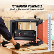 Load image into Gallery viewer, SucceBuy Thickness Planer 13inch Benchtop Planer with Two-Blade 15Amp 1800W Powerful Motor Low Noise for DIY Woodworking Planing - AMOCART
