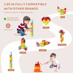 Amocart 32PCS Light Magnetic Tiles Building Blocks Magnet Educational STEM Sensory Stacking Toys for Toddlers Boys Girls Gifts