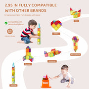 Charger l'image dans la visionneuse de galerie, SucceBuy 32 pièces de tuiles lumineuses magnétiques, blocs de construction, jouets éducatifs magnétiques STEM sensoriels à empiler pour tout-petits, garçons et filles
